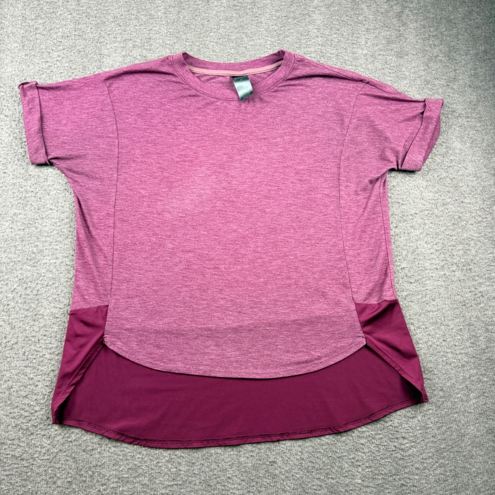 Champion C9 Women's XS Short Sleeve Active T-Shirt Purple‎ Heathered Hi-Low Hem